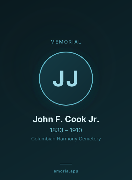 Memorial portrait of John F. Cook Jr.