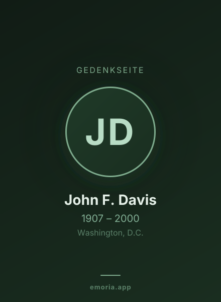 Gedenkportrait von John F. Davis