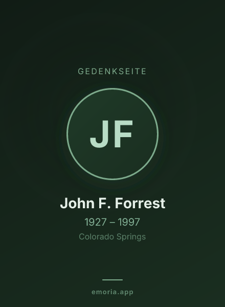 Gedenkportrait von John F. Forrest