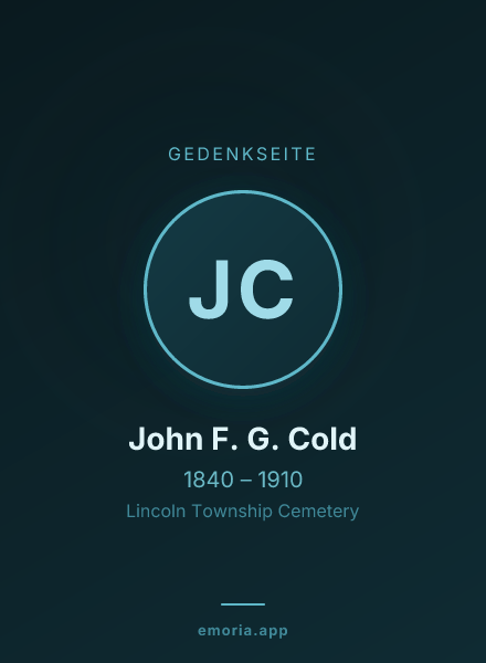 Gedenkportrait von John F. G. Cold