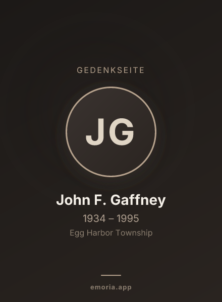 Gedenkportrait von John F. Gaffney