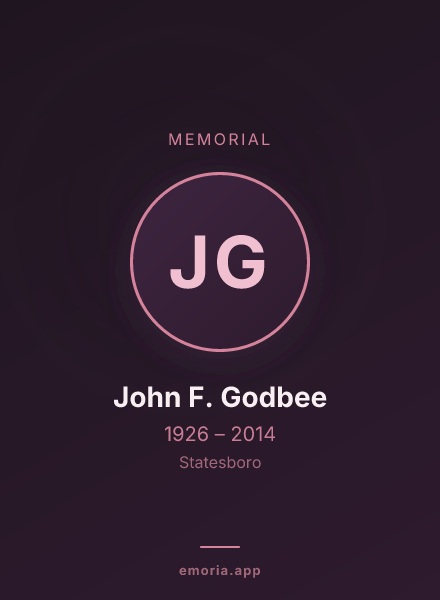 Memorial portrait of John F. Godbee