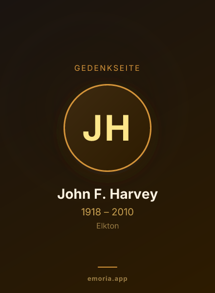 Gedenkportrait von John F. Harvey