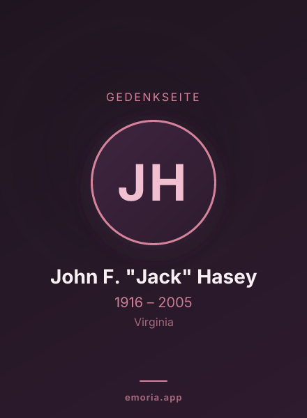 Gedenkportrait von John F. "Jack" Hasey