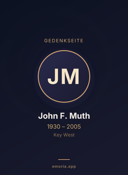 Gedenkportrait von John F. Muth