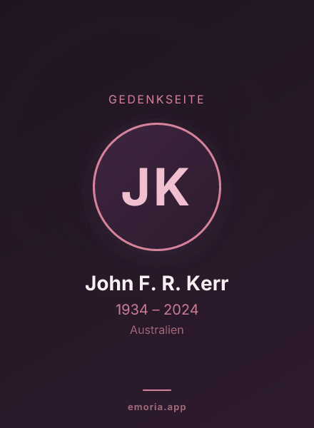 Gedenkportrait von John F. R. Kerr