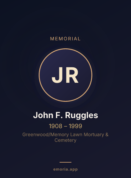 Memorial portrait of John F. Ruggles