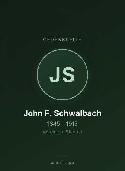 Gedenkportrait von John F. Schwalbach