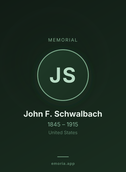 Memorial portrait of John F. Schwalbach