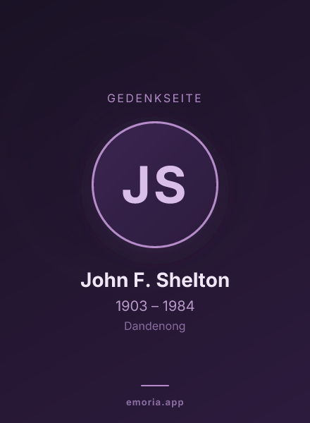 Gedenkportrait von John F. Shelton