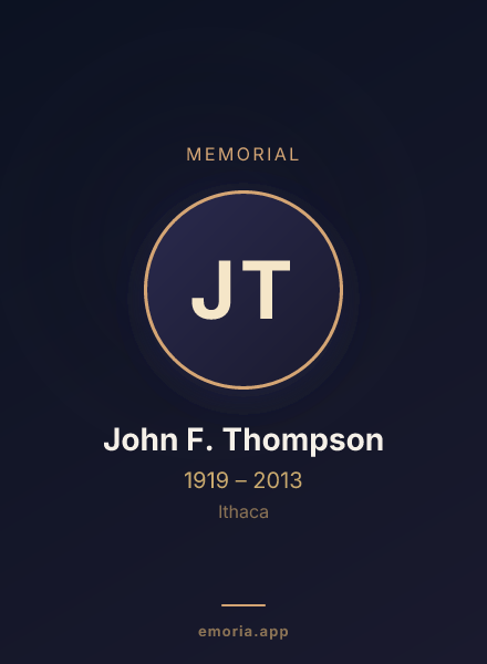 Memorial portrait of John F. Thompson