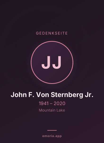 Gedenkportrait von John F. Von Sternberg Jr.