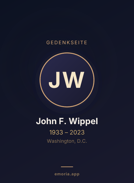 Gedenkportrait von John F. Wippel