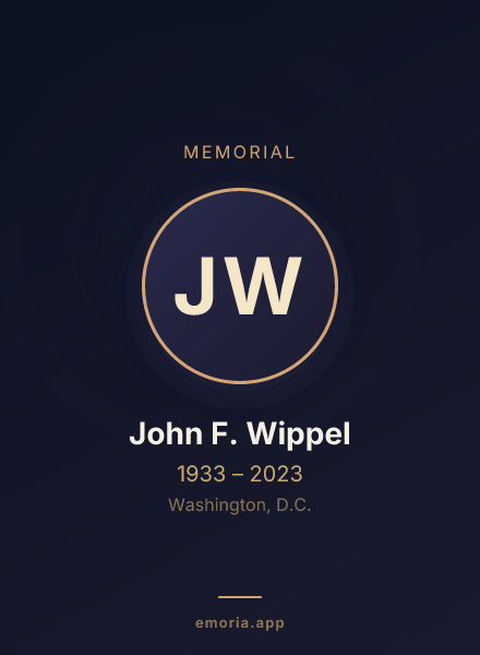 Memorial portrait of John F. Wippel