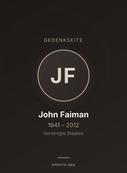 Gedenkportrait von John Faiman