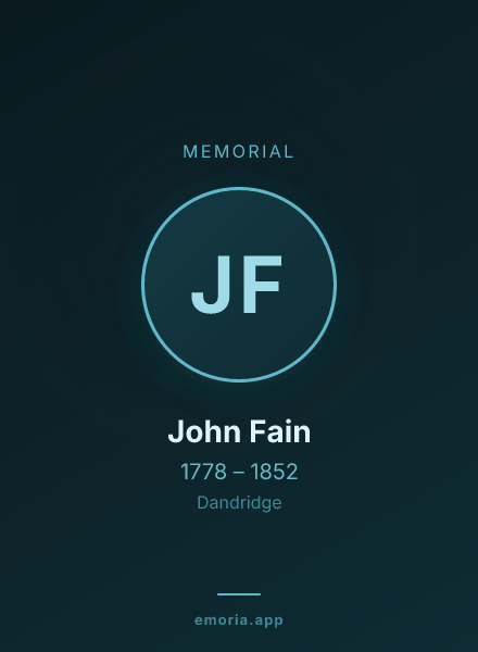 Memorial portrait of John Fain