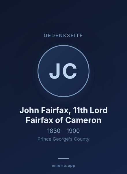 Gedenkportrait von John Fairfax, 11th Lord Fairfax of Cameron