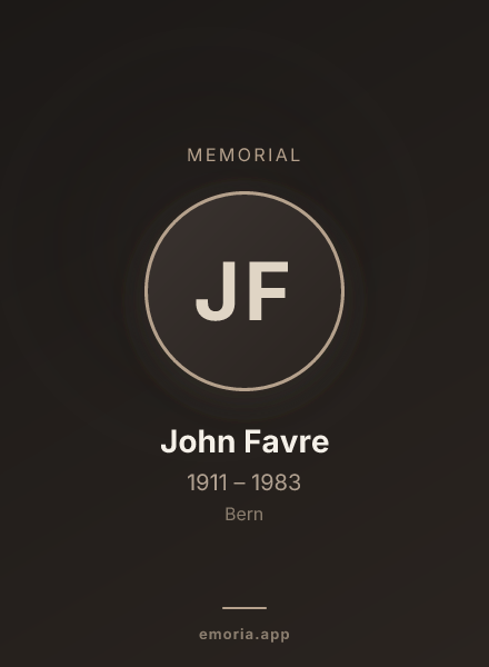 Memorial portrait of John Favre