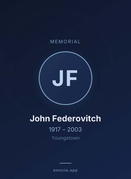 Memorial portrait of John Federovitch