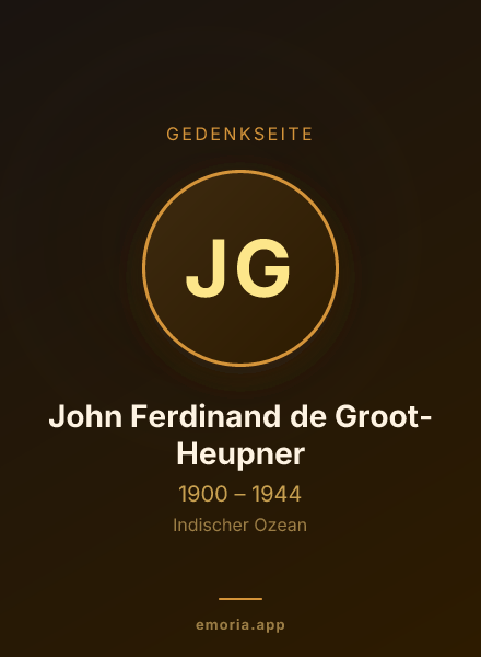 Gedenkportrait von John Ferdinand de Groot-Heupner