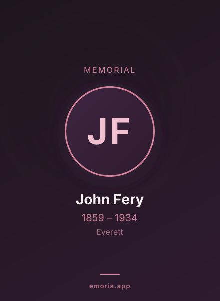 Memorial portrait of John Fery