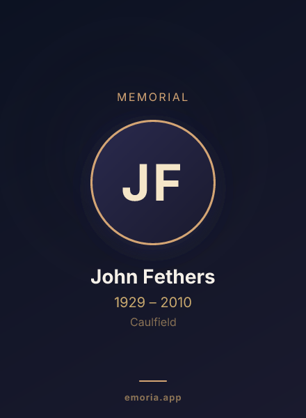 Memorial portrait of John Fethers