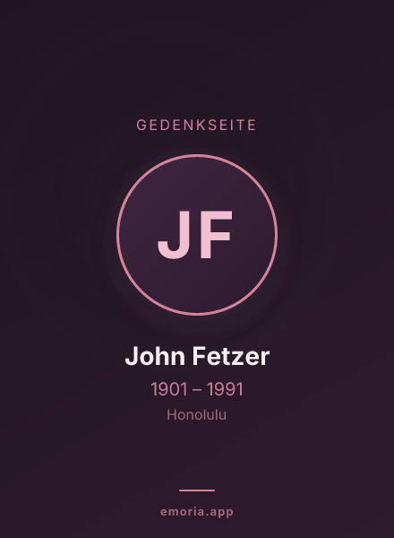 Gedenkportrait von John Fetzer