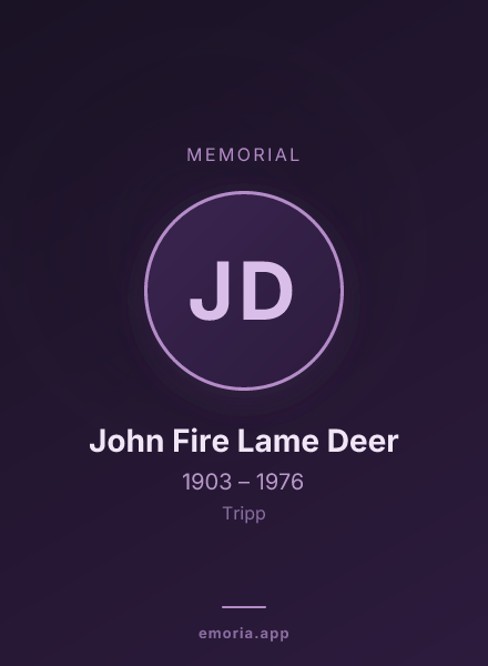 Memorial portrait of John Fire Lame Deer