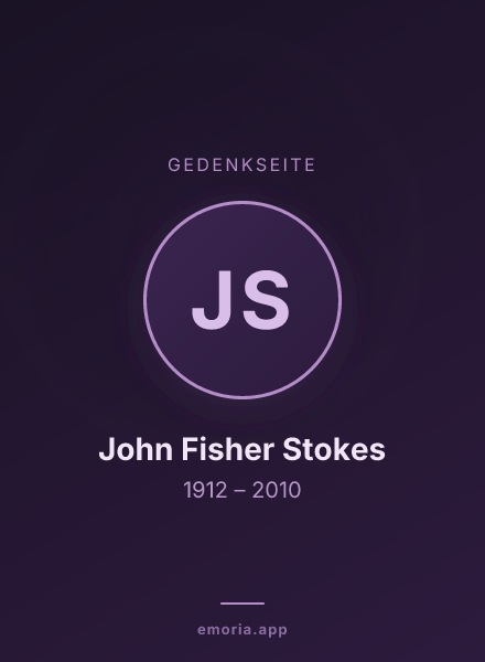 Gedenkportrait von John Fisher Stokes