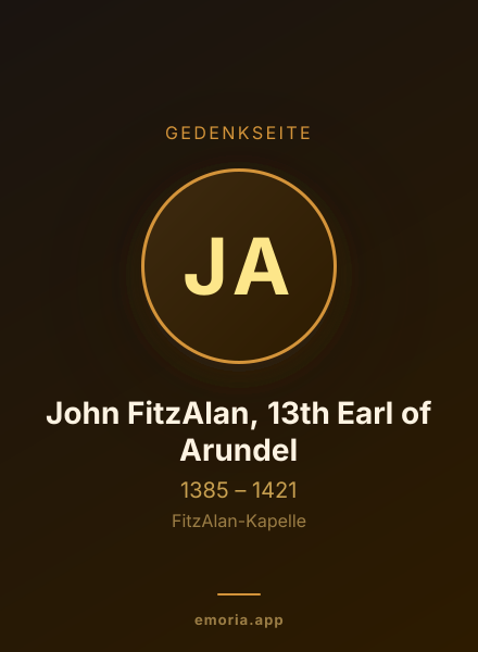 Gedenkportrait von John FitzAlan, 13th Earl of Arundel