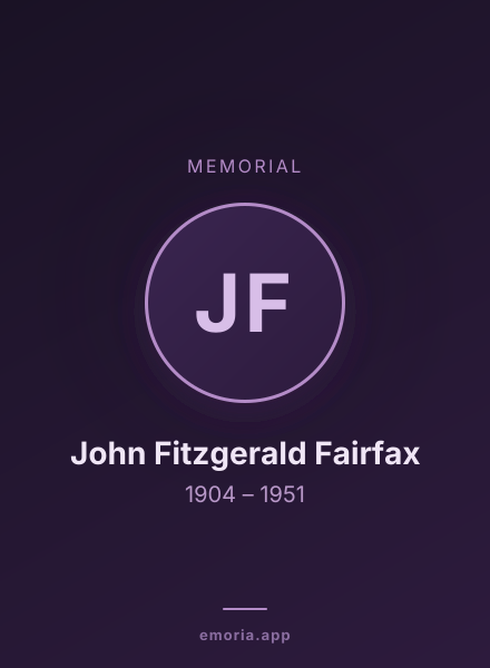 Memorial portrait of John Fitzgerald Fairfax