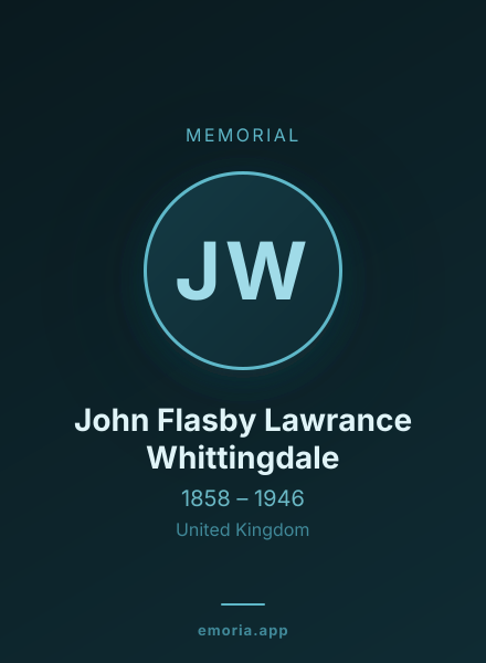 Memorial portrait of John Flasby Lawrance Whittingdale