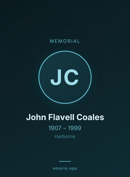 Memorial portrait of John Flavell Coales