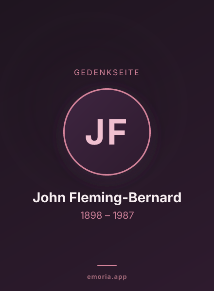 Gedenkportrait von John Fleming-Bernard