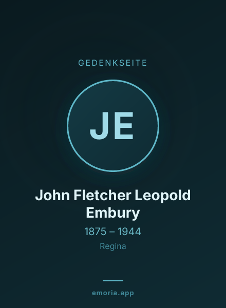 Gedenkportrait von John Fletcher Leopold Embury