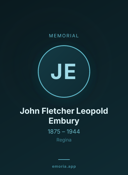 Memorial portrait of John Fletcher Leopold Embury