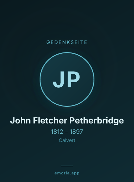 Gedenkportrait von John Fletcher Petherbridge