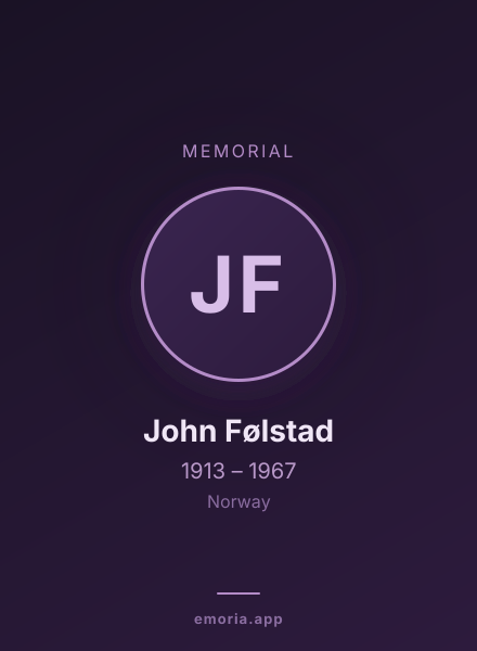 Memorial portrait of John Følstad