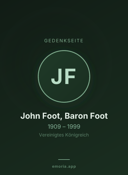 Gedenkportrait von John Foot, Baron Foot