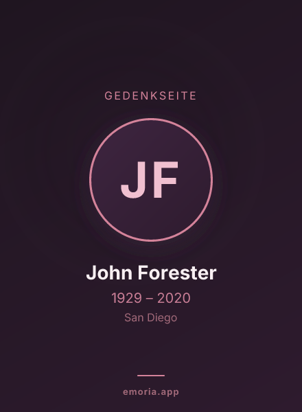 Gedenkportrait von John Forester