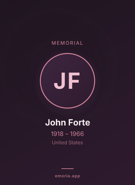 Memorial portrait of John Forte