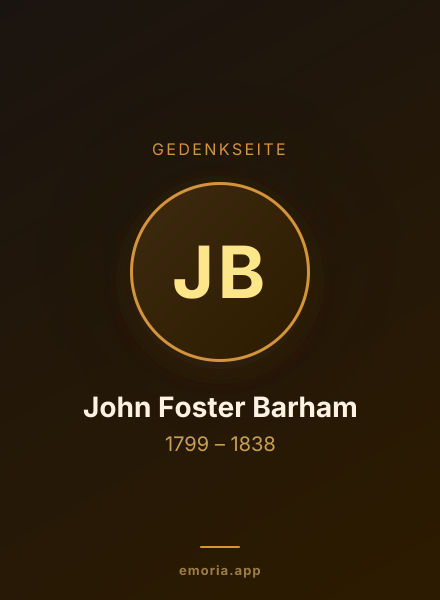 Gedenkportrait von John Foster Barham