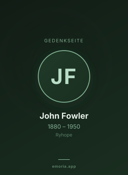 Gedenkportrait von John Fowler