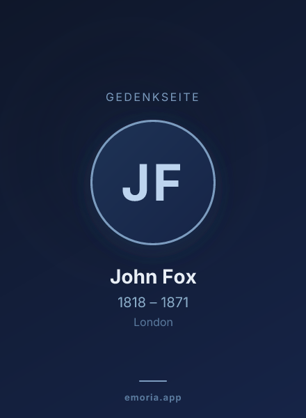 Gedenkportrait von John Fox