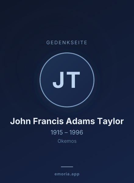 Gedenkportrait von John Francis Adams Taylor