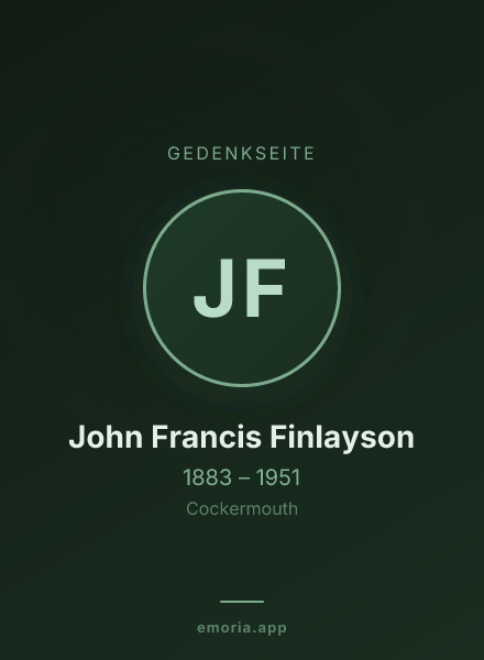 Gedenkportrait von John Francis Finlayson
