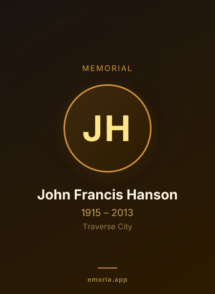 Memorial portrait of John Francis Hanson