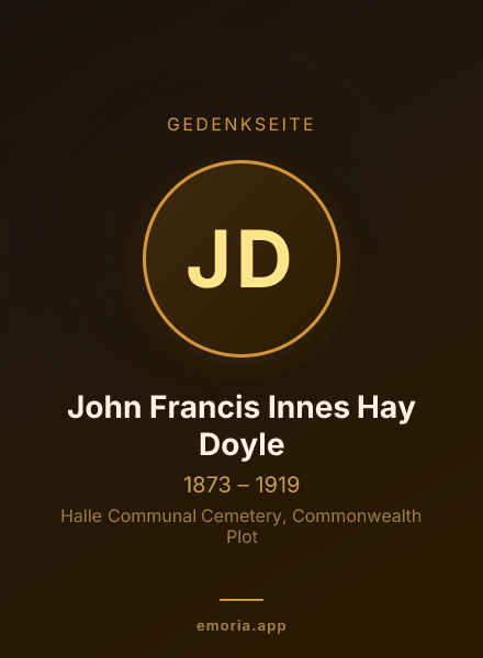 Gedenkportrait von John Francis Innes Hay Doyle