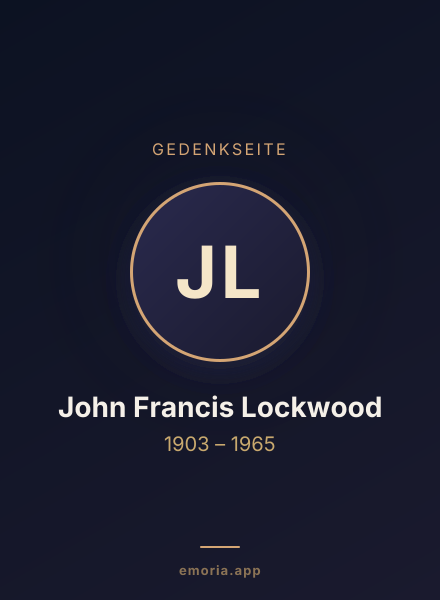 Gedenkportrait von John Francis Lockwood