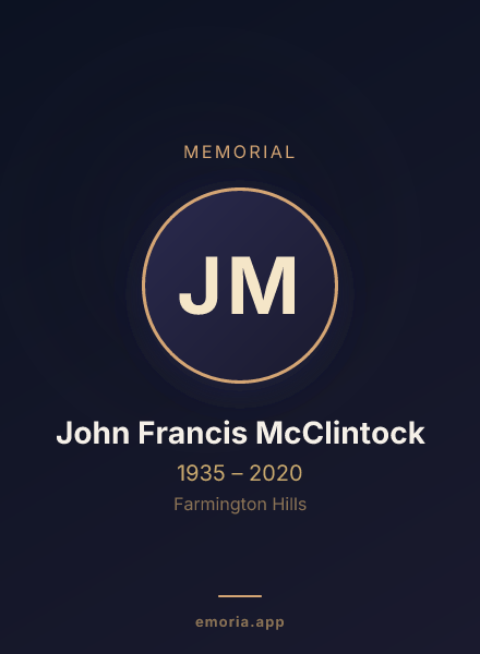 Memorial portrait of John Francis McClintock
